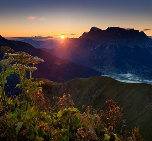 Zugspitze bei Sonnenaufgang